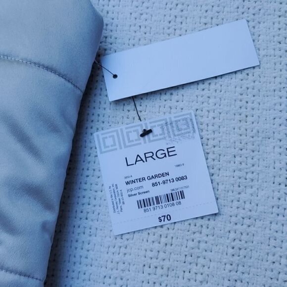 Liz Claiborne Winter Garden Silver Sz. L Zippered Vest Hoodie - Picture 4 of 10